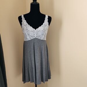FELINA Gray and White Lace Chemise / Nightie